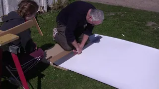 Just About Sailing April 2021- Finally, the Galley work starts. Starting with a Formica option test.