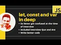 ES6 Tutorial Var Let and Const in JavaScript in Hindi Includes Interview Ques