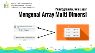 Java Dasar Mengenal Array Multi Dimensi