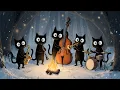 Black Cats Deep Bass Winter Campfire Jazz: Cozy Music for Focus \u0026 Warm Productivity