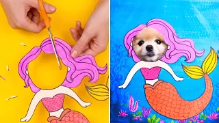 Adorable Dog mermaid cut out!🐶 Get creative with simple crafts, DIY and experiments!