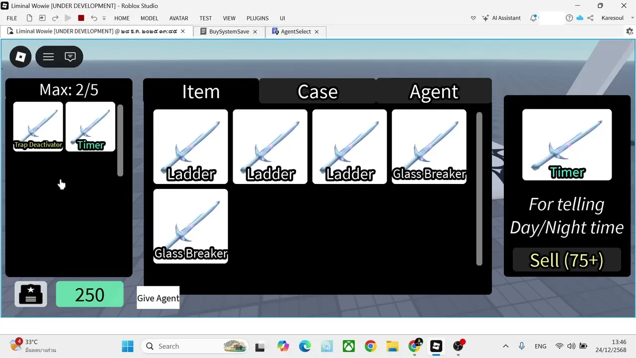 Include Inventory saving, sell system, Info item, Gacha, item transfer.
