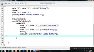 Program 101 Nested Switch Case