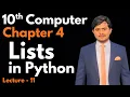 Lists in Python 10th Computer 2026 - Chapter 4