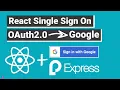 React SSO OAuth2 0 Login Register Login with Google w Express js Server and Passport js
