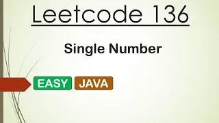 Leetcode 136 Single Number Java - O 1 Space 100