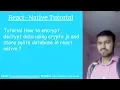 Tutorial How to encrypt decrypt data using crypto js and store sqlite database in react native