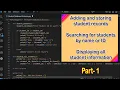 Student Database with Python Functions Add Search Display Records Menu Project - Part A