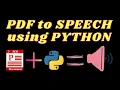Python Beginner Project Convert PDF to mp3 in Python book using python Python tricks