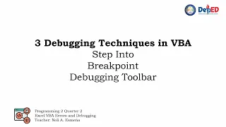 Excel VBA Errors and Debugging Quarter 2