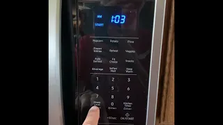 Setting the clock on a Samsung microwave