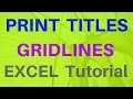 PRINTING - TITLES GRIDLINES Excel 2016