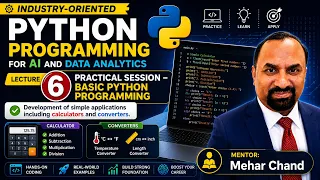 Lecture 6 Practical Session - Basic Python Programming Python ML Data Science MTTF