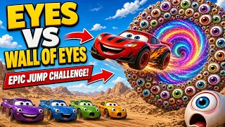 BIG vs SMALL CARS vs GIANT EYES WALL! 😱🚗 Epic Portal Challenge!