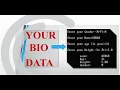 To Print Your Bio Data Using Escape Sequence Name Age Gender Height For C language Dev C Part-1