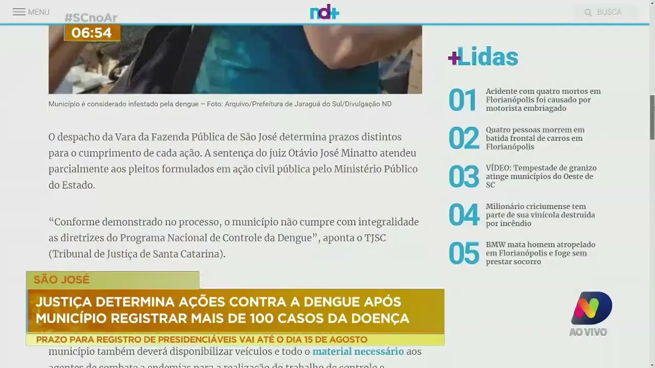 São José intensifica ações contra a dengue após município registrar mais de 100 casos da doença
