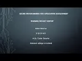 Secure programming for application development PROJECT
