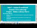 AP CSP U7 L8 Library Make Project Parts 2 and 3