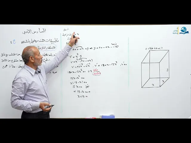 ⁣رياضيات السادس الادبي - الفصل الثالث - تطبيقات هندسية على المشتقة ج4