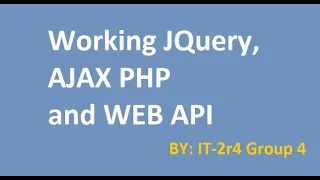 Working with Jquery AJAX and WEB API