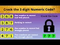 Crack the Code - Can you Crack the 3 Digit Code and unlock the key Puzzle with Answer