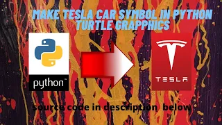 make tesla car logo in python turtle graphics with source code
