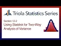 Statdisk Section 12-2 Using Statdisk for Two-Way Analysis of Variance