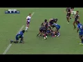 Fijian Drua's Apisalome Vota flattens Jake Strachan