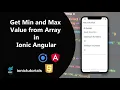 How to get Minimum and Maximum Value from Array in Ionic Angular