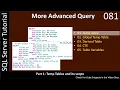 More Advanced SQL Queries Local Temp Tables SSMS TSQL Tutorial