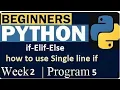 how to use single line if statement week 2 Program 5