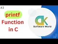 printf Function in C and it s execution Tamil DK - Software World