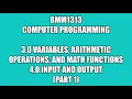 BMM1313 - Computer Programming
