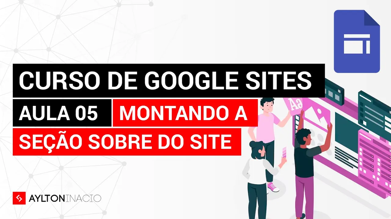 Grade padrão, imagens e ícones HTML no Google Sites - Aula 05 do Curso de Google Sites