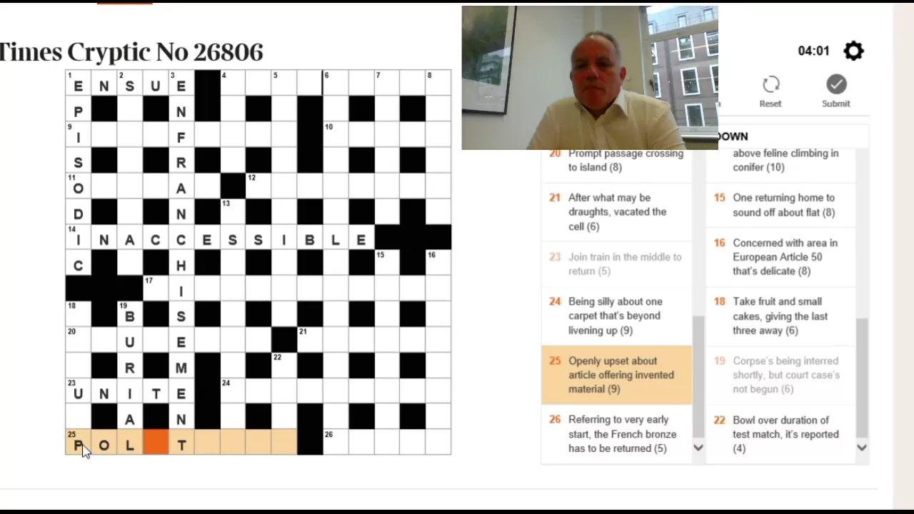 Solving the Times crossword 17 August 2017