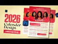 2026 Calendar Design in Photoshop Step-by-Step Tutorial FREE PSD FILE