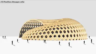 Hexagonal cells Pavillion Lunch Box Grasshopper tutorial