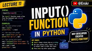 Lecture 12 Python input Function How to Get User Input in Python in Hindi Best Python Tutorial