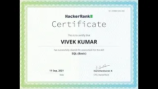 SQL Basic Skill Certification Test on