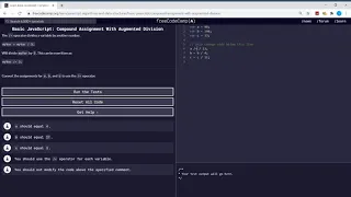 Basic JavaScript Compound Assignment With Augmented Division freeCodeCamp