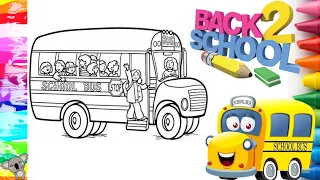 BACK TO SCHOOL SCHOOL BUS coloring page COLOR WITH ME