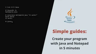 Create your first Hello World Java program in Notepad on Windows Simple guide