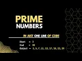 Prime Numbers in One Line of Code Python 2022