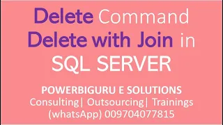 Deleting the Records in SQL Server Delete command in SQL Server SQL Training by Srinivas Gorrepati