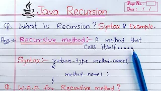 Recursion in Java Hindi Learn Coding