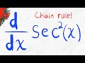Derivative of sec 2 x with Chain Rule Calculus 1 Exercises