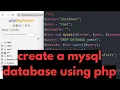 How to Create a MySQL Database using PHP PHP Tutorial for Beginners
