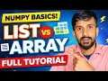 NumPy Full Course in Hindi List vs Array Explained Python NumPy Tutorial for Beginners