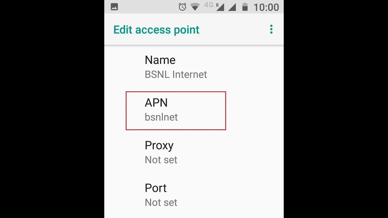 BSNL 4G APN Settings for Android