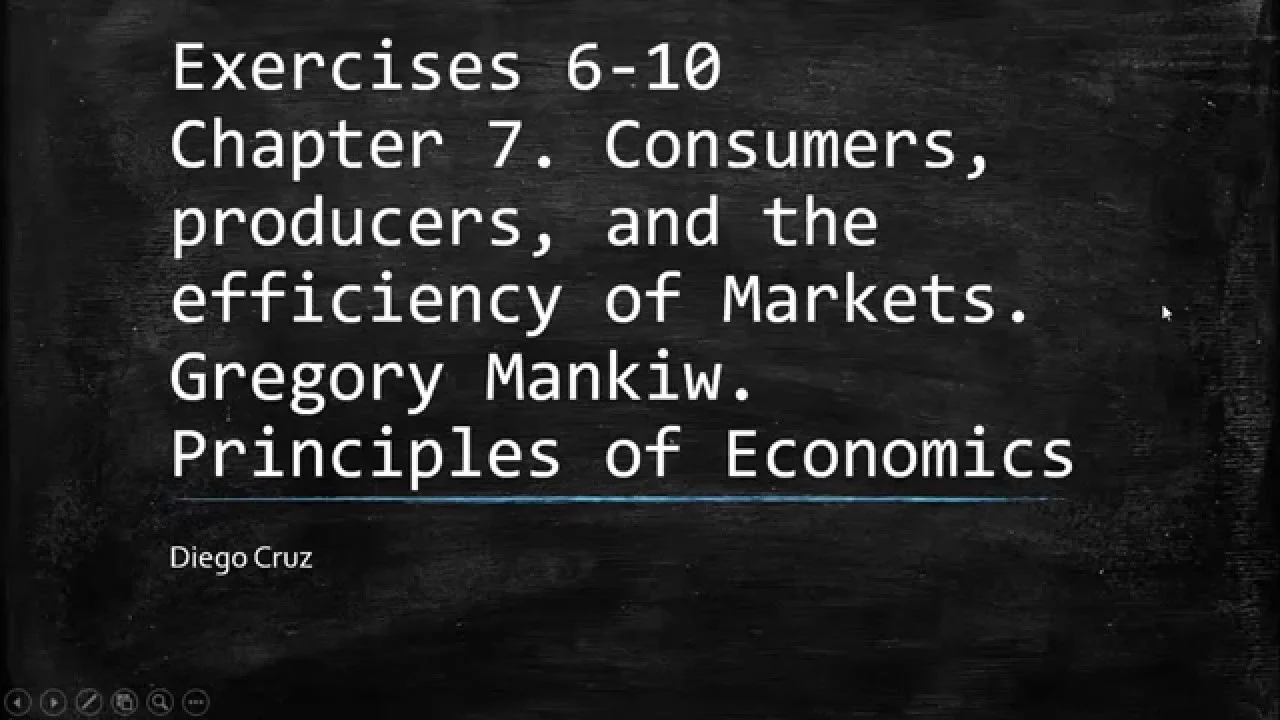 Chapter 7  Exercise 6-10.  Consumers, producers, and the efficiency of Markets. Gregory Mankiw